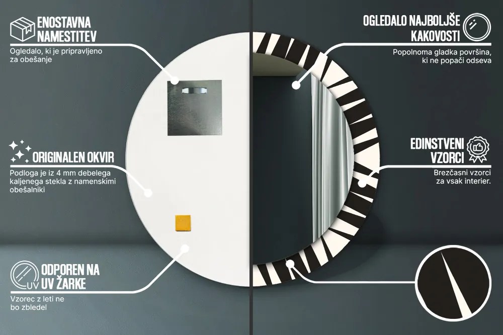 Abstrakcja geometria Lustro dekoracyjne okrągłe