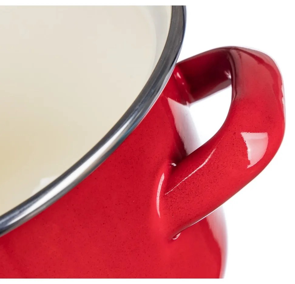 Banquet Garnek emaliowany z pokrywką Milton red, 12 cm, 0,78 l, 12 cm