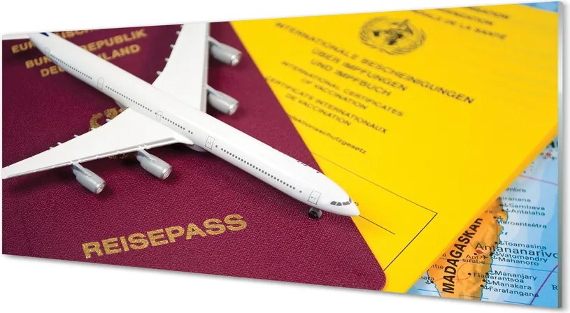 Panel nad Blat Kuchenny Atrybuty Podróżnika: Paszport i Mapa