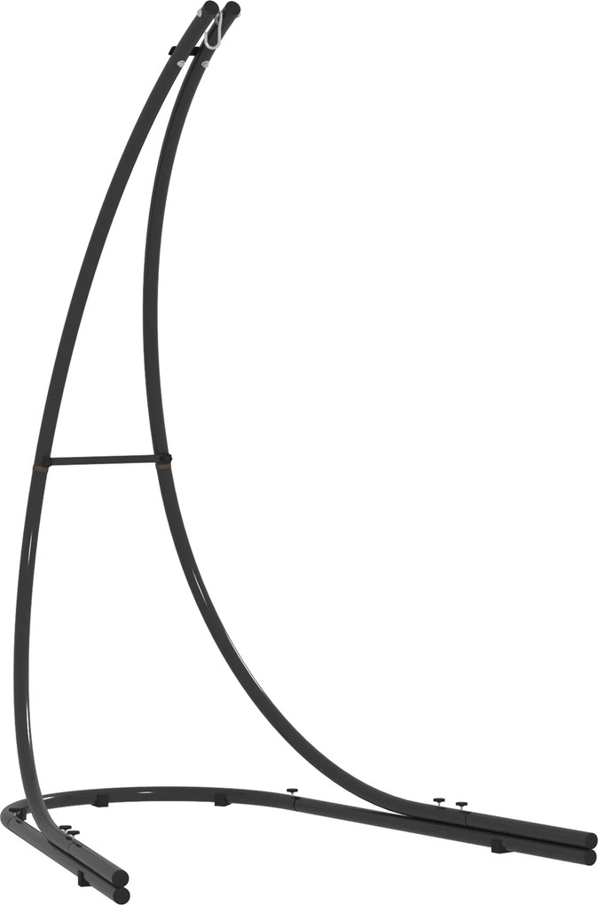 Outsunny Stelaż metalowy do fotela wiszącego w kształcie litery C z podstawą do 150kg - Czarny