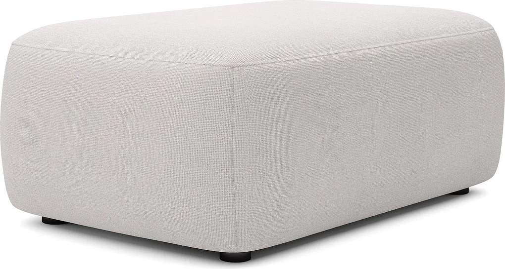 Pufa z teksturowanej tkaniny w kolorze beżowym DAVISO