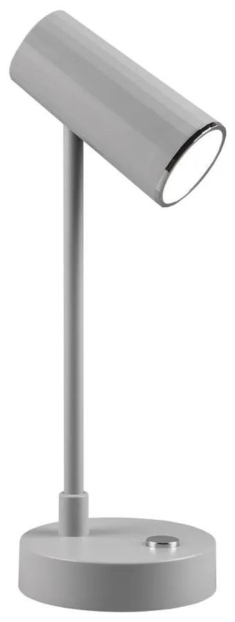 Jasnoszara lampa stołowa LED ze ściemniaczem (wys. 28 cm) Lenny – Trio