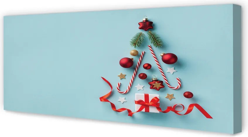 Obraz na płótnie Prezent, Bombki, Słodycze i Dekoracje