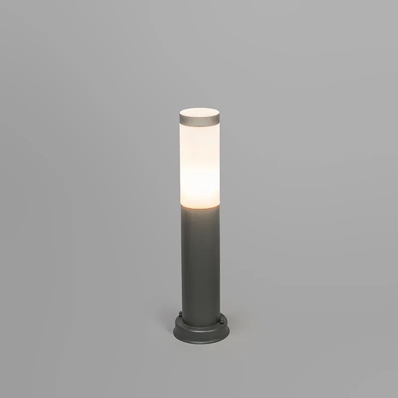 Zewnetrzna Lampa zewnętrzna na słupie antracytowa 45 cm IP44 - Rox zkołkiem gruntowym iprzepustnicą kablową Nowoczesny Oswietlenie zewnetrzne