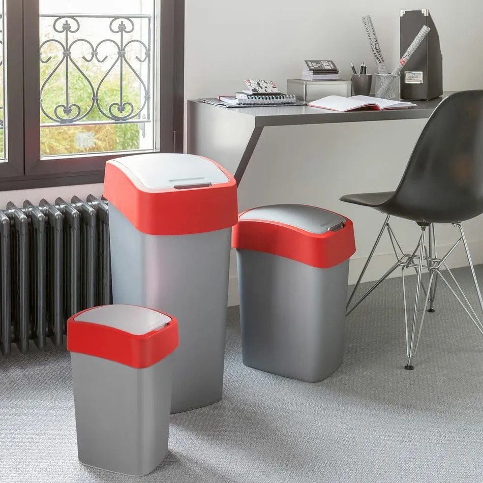 Curver Kosz na śmieci FLIP BIN 10 l, czerwony, 10 l