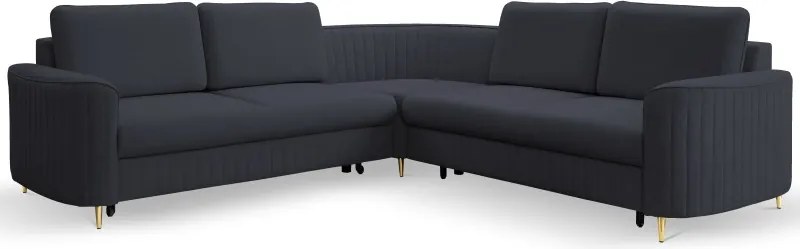 Narożnik LAREN nowoczesna sofa z funkcją spania pojemnik na pościel prawa strona CASTEL 79 251x251x85 cm