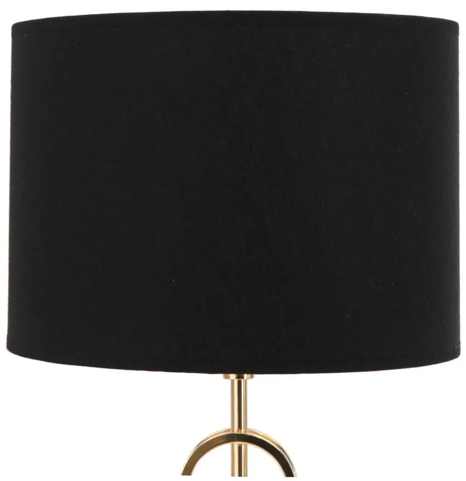 Lampa stołowa w kolorze czarno-złotym Mauro Ferretti Glam Rings, wysokość 54,5 cm