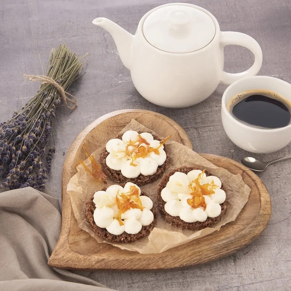 Orion Drewniana taca Mango Serce 25 x 25 cm, L