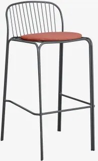 Pack 2 Wysokich Stołków Ogrodowych Z Stali Anerina Grafitowa Szarość & ↑75 Cm & Terracota - Sklum