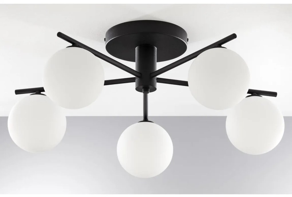 Jupiter 2049 - Przysufitowy żyrandol PRATO 5xG9/14W/230V czarny/biały