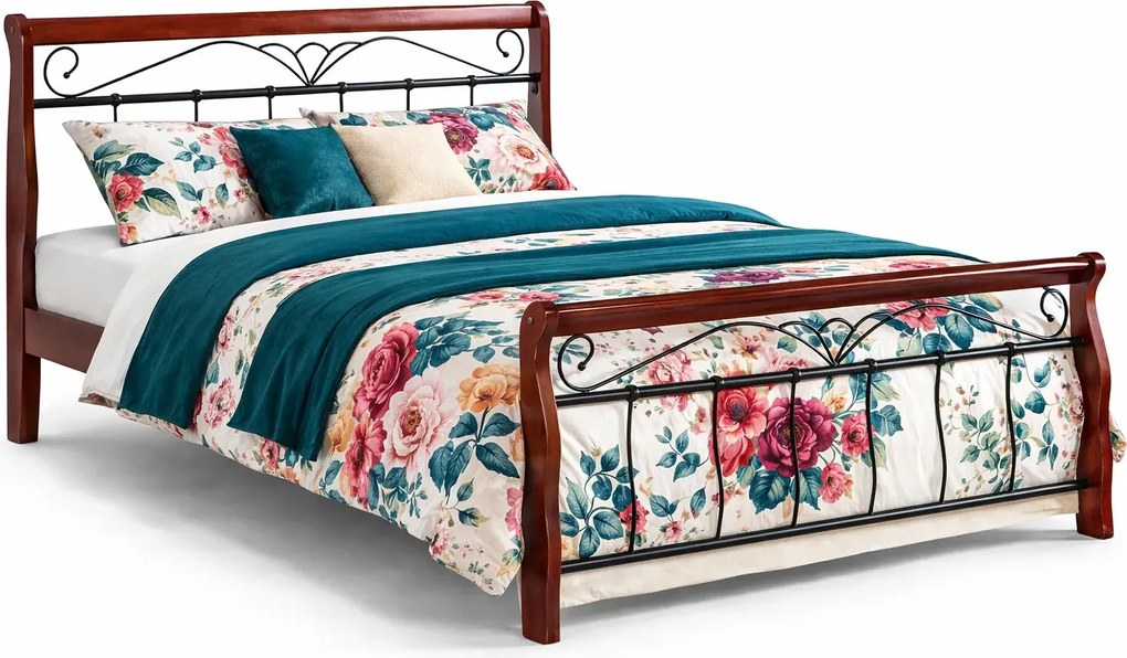 Stylowe łóżko czereśnia antyczna K5-L93