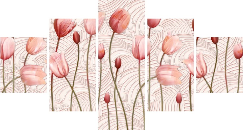 Obraz - Różowe tulipany (125x70 cm)