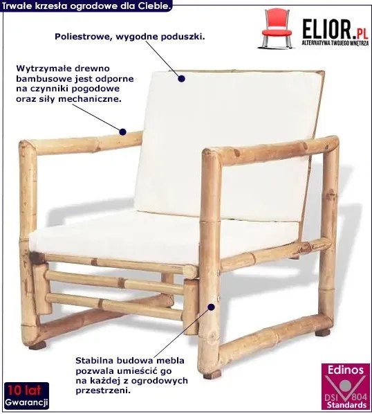Zestaw bambusowych krzeseł ogrodowych Z5-B80