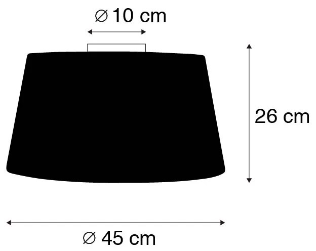 Czarna matowa lampa sufitowa zbiałym kloszem 45 cm - Combi Nowoczesny Oswietlenie wewnetrzne