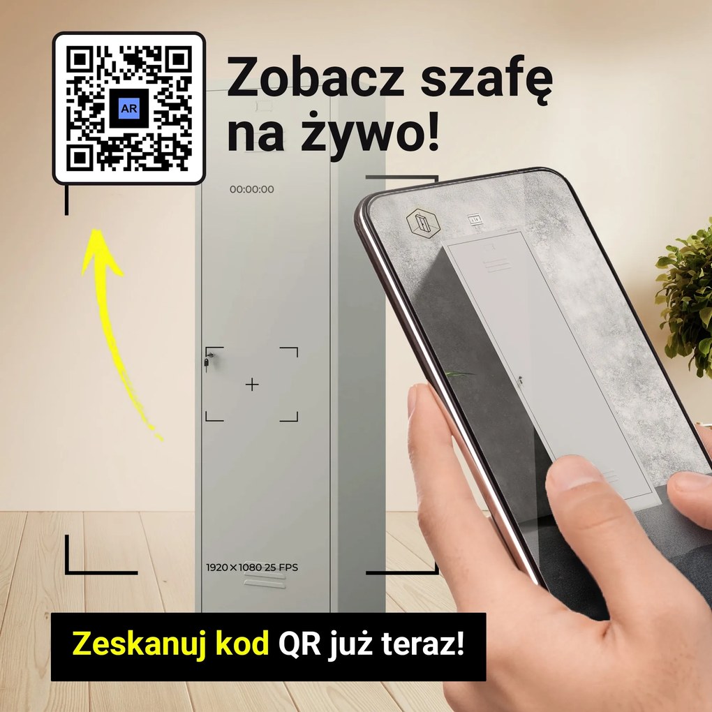 Szafa gospodarcza metalowa wąska szara, 500x1850x500 mm: AGNES