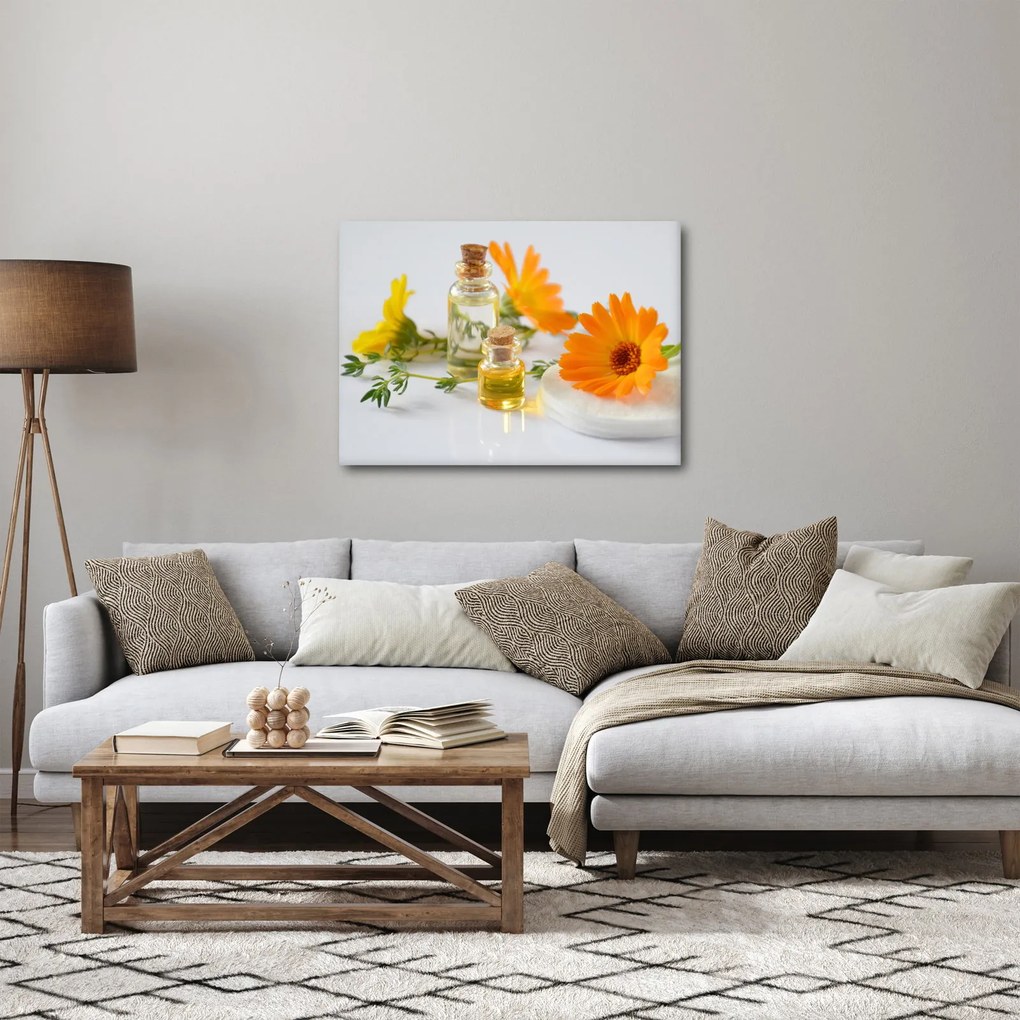 Obraz pomarańczowych kwiatów (70x50 cm)