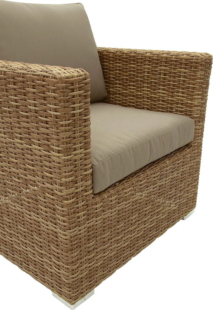 Zestaw rattanowy MALIBU dla 7 osób (beżowo-brązowy)