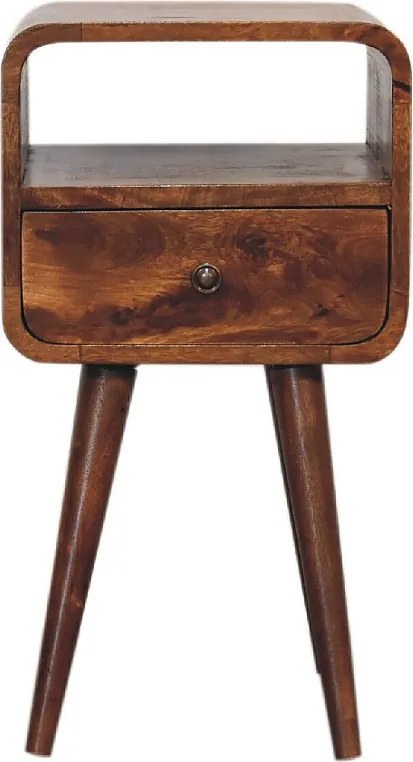 Artisan Furniture Mini orzechowa zakrzywiona szafka nocna, sypialnia