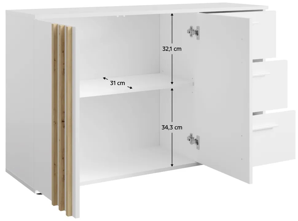 Komoda TOLIS 2D3S, biała