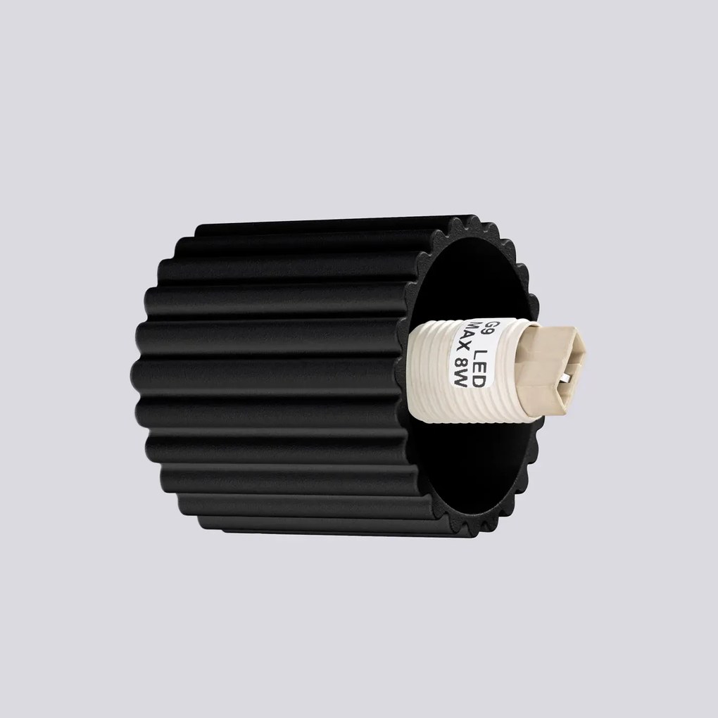 Kinkiet HALO czarny IP44 ryflowany SOLLUX LIGHTING