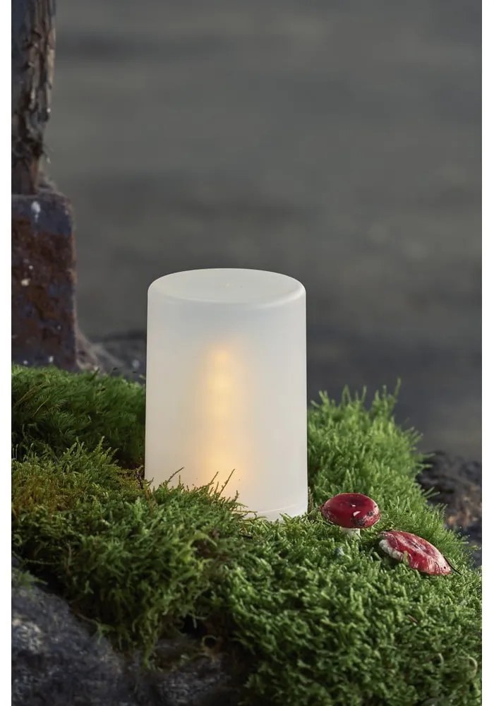 Biała ogrodowa dekoracja świetlna LED Star Trading Flame Candle , wys. 14,5 cm