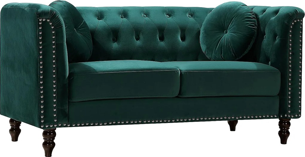 Kanapa 2-osobowa z weluru szmaragdowa – TURNER