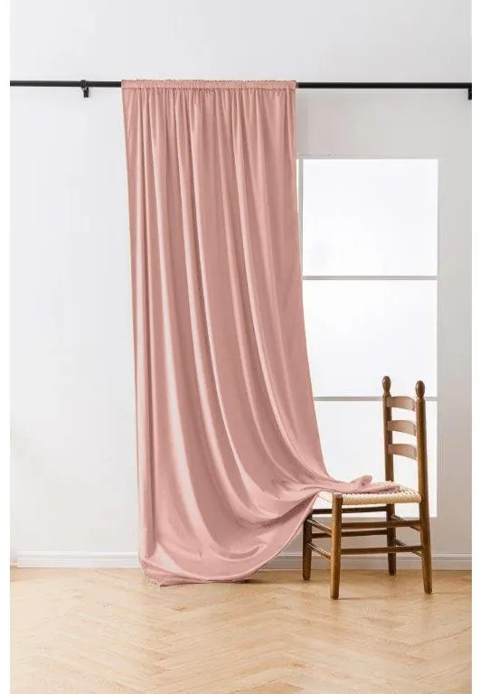 Zasłona zaciemniająca VELVET 140x250 cm, różowa Zawieszanie: Taśma z wiązaniami