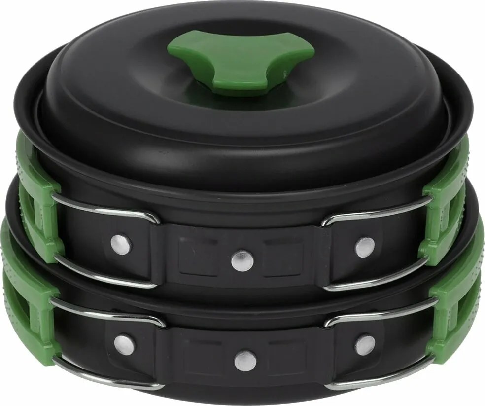 Redcliffs 2-częściowy zestaw garnków aluminiowych z plastikowymi uchwytami, zielony