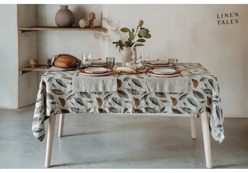 Lniany obrus 350x350 cm Golden Fall – Linen Tales
