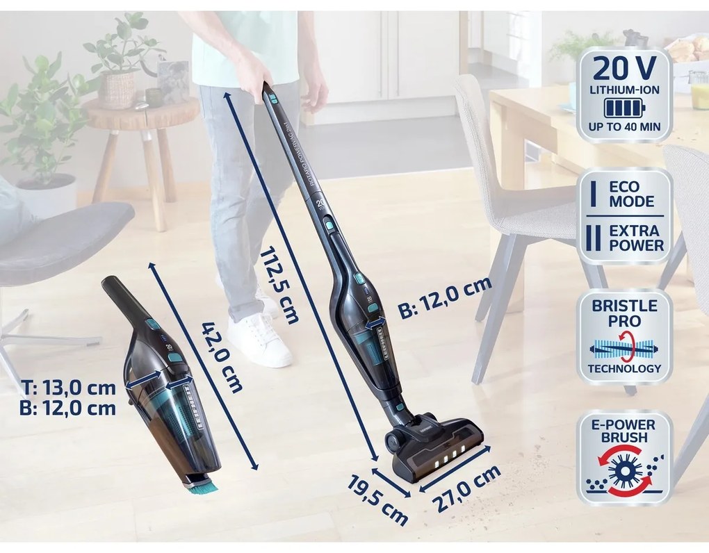 Leifheit Odkurzacz bezprzewodowy Rotaro PowerVac 2w1 20 V 11928