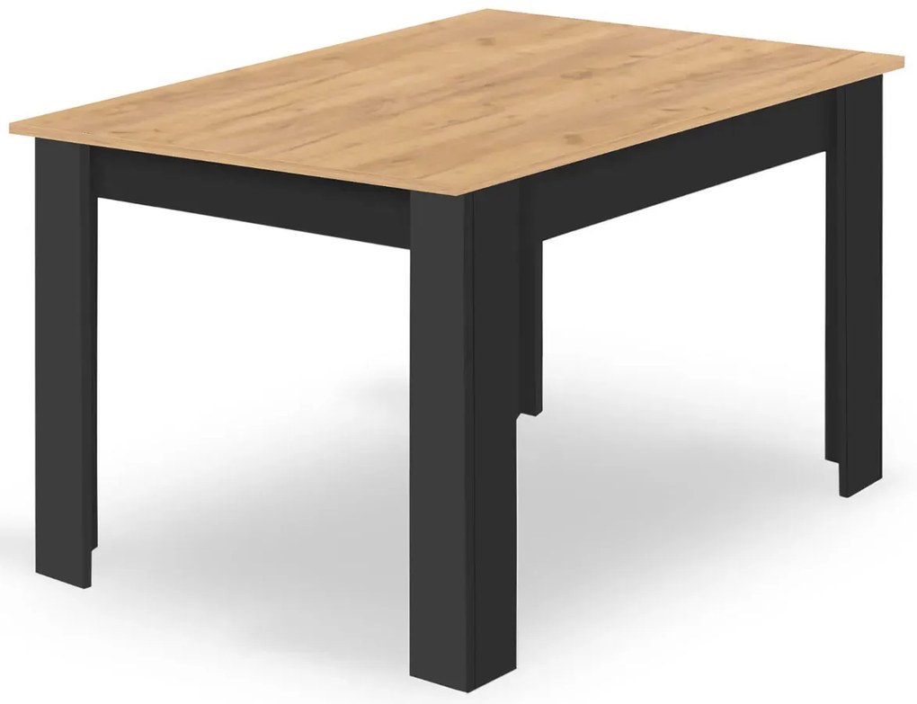 Stół prostokątny w stylu skandynawskim dąb artisan + czarny - Silio 4X