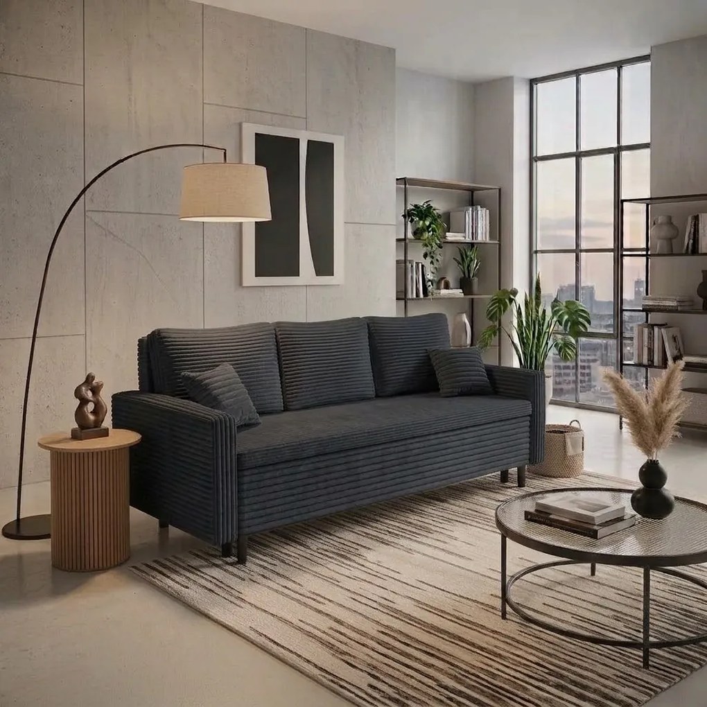 Kanapa sofa 3 osobowa z funkcją spania LIVIA Czarny