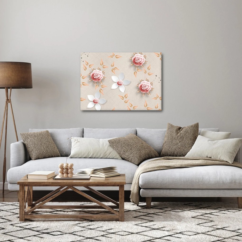 Obraz - Kwiaty róży (70x50 cm)