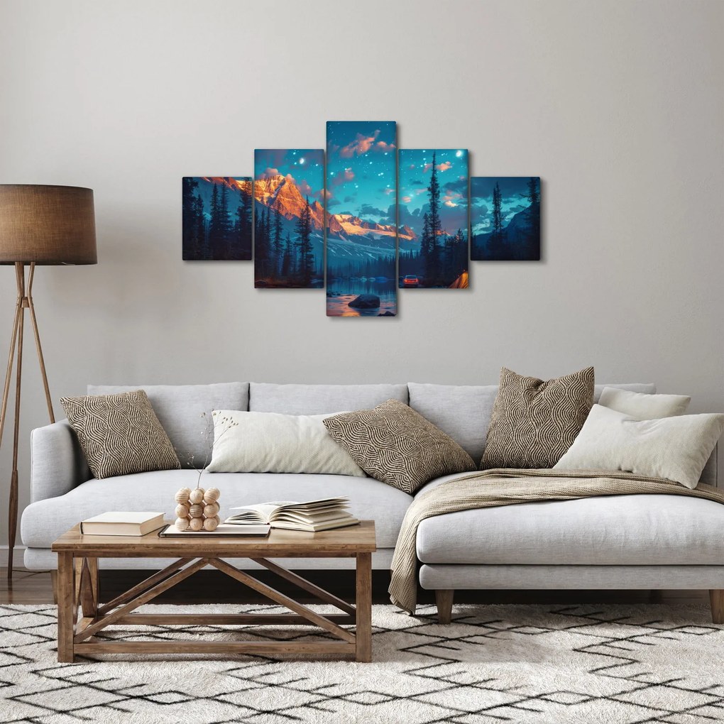Obraz - Kemping w górach (125x70 cm)