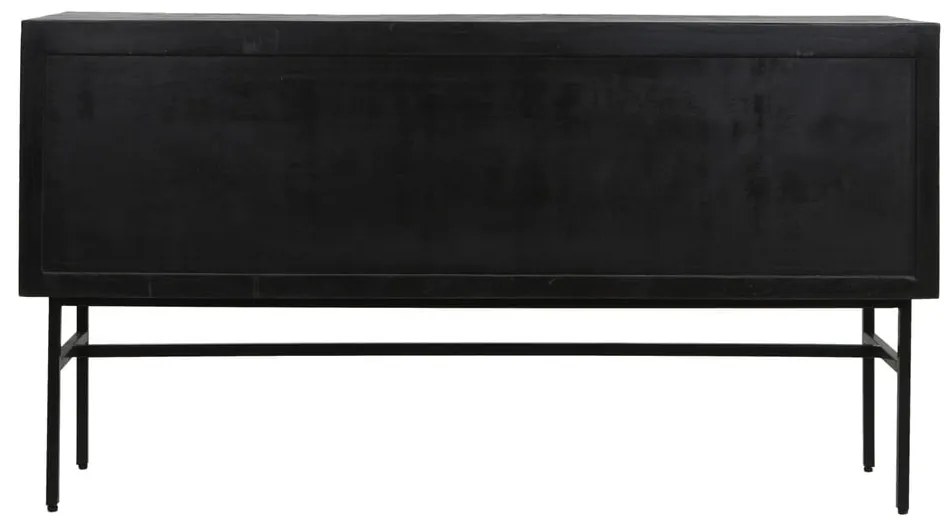 Czarna niska komoda z litego drewna mango 150x80 cm Abage – Light &amp; Living