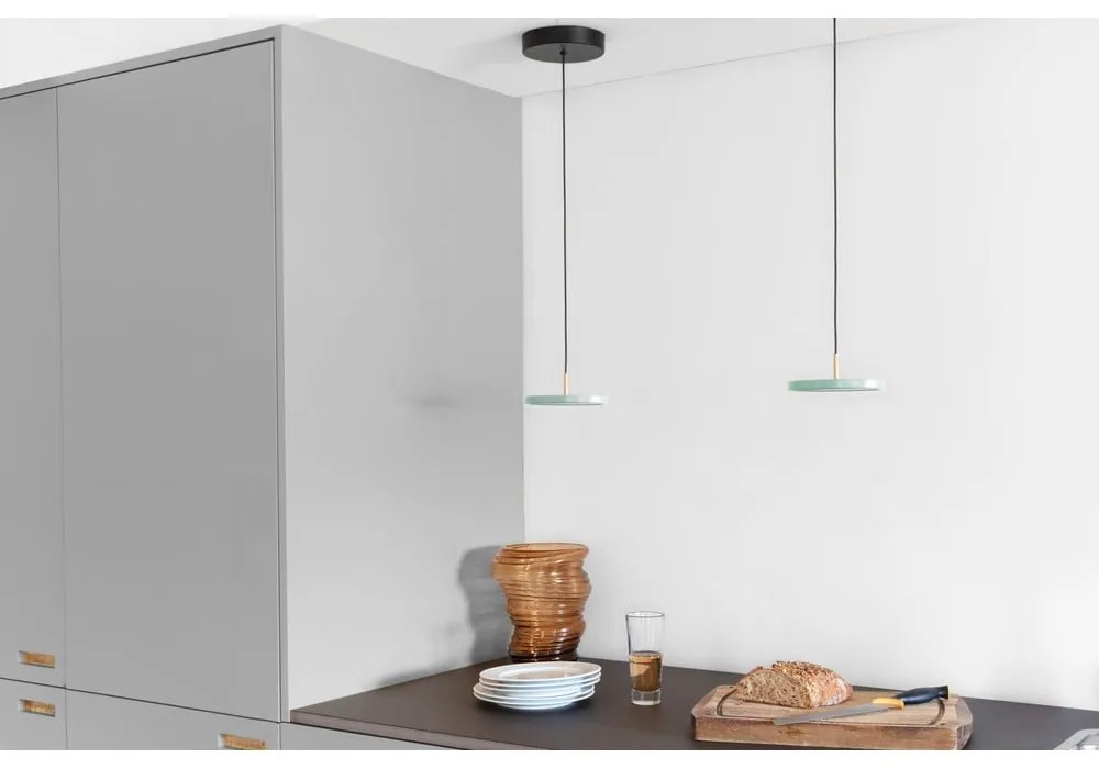 Jasnozielona lampa wisząca LED z metalowym kloszem ø 15 cm Asteria Micro – UMAGE