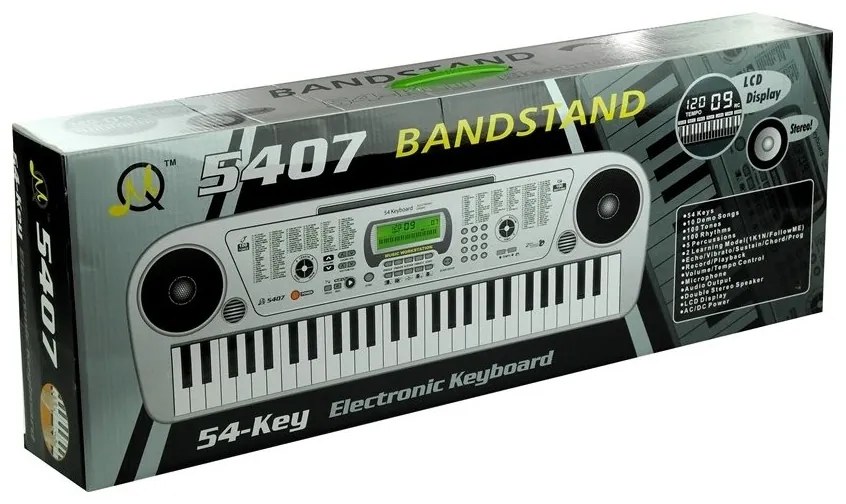 Keyboard mq5407 organy 54 klawisze lcd ładowarka