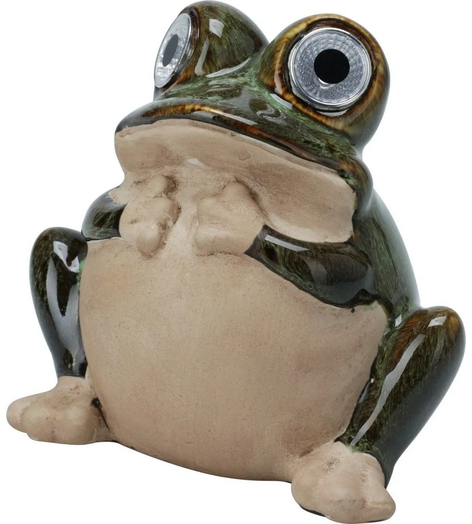 Solarne dekoracje ogrodowe Żaba, porcelana, 11 x6,6 x 13,5 cm
