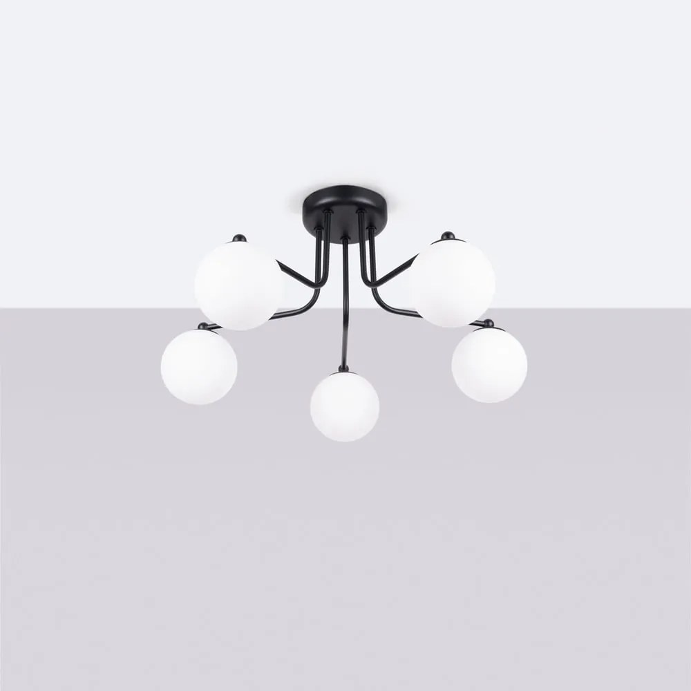 Czarno-biała lampa sufitowa Beam – Sollux