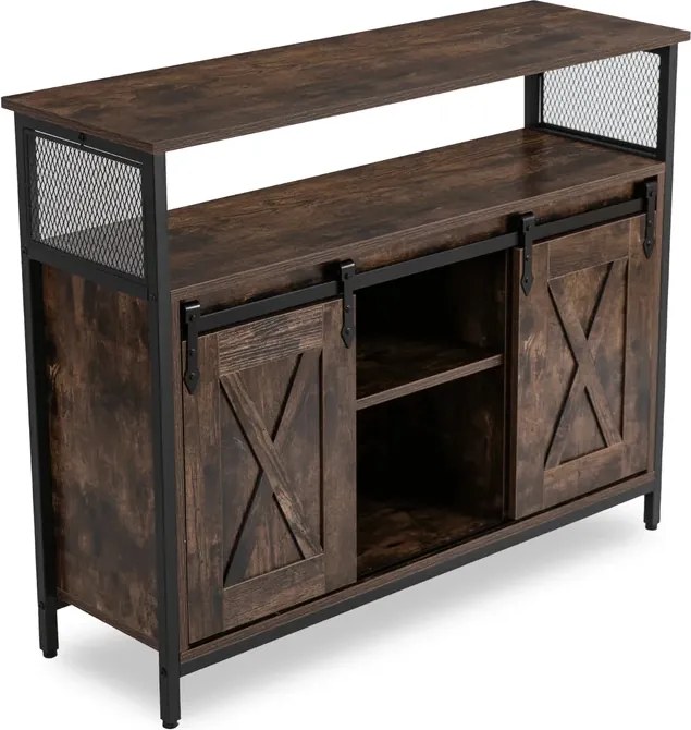 Komoda ARLO 100 cm z Półkami Dąb Rustykalny/Czarny Loft