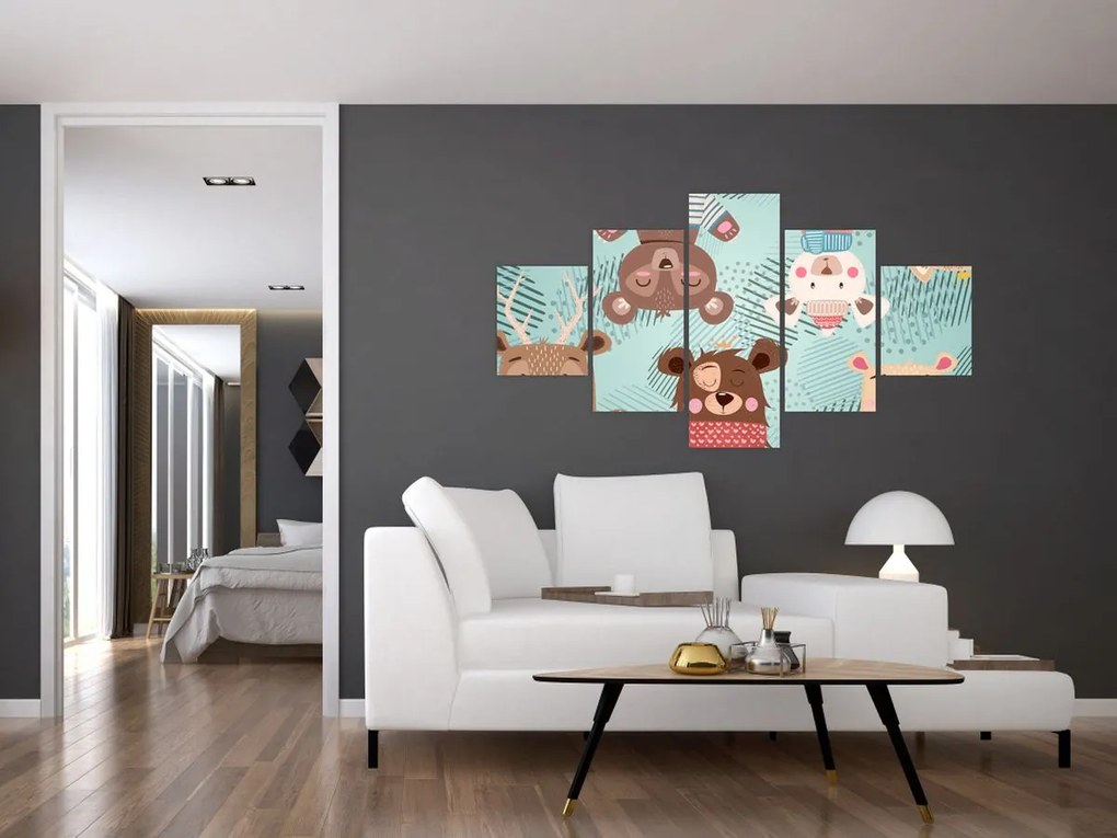 Obraz - Wesołe niedźwiadki (125x70 cm)