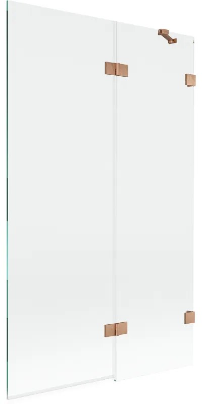 Mexen Lunar parawan nawannowy 2-skrzydłowy prawy 110 x 150 cm, transparent, miedź szczotkowana - 897-110-100-65-00-P