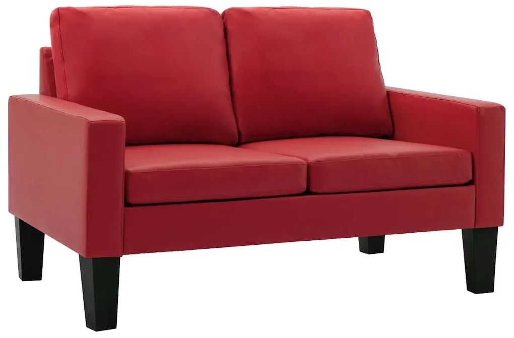 Czerwona sofa 2-osobowa tapicerowana - Clorins 2X