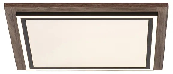 Lampa sufitowa drewniana kwadratowa w tym LED z pilotem - Ajdin Nowoczesny Oswietlenie wewnetrzne