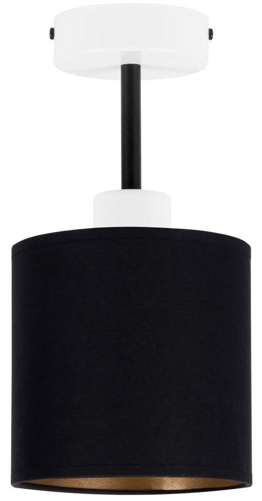 Lampa sufitowa biała jednopunktowy spot z czarnym abażurem C-1010WE-SC