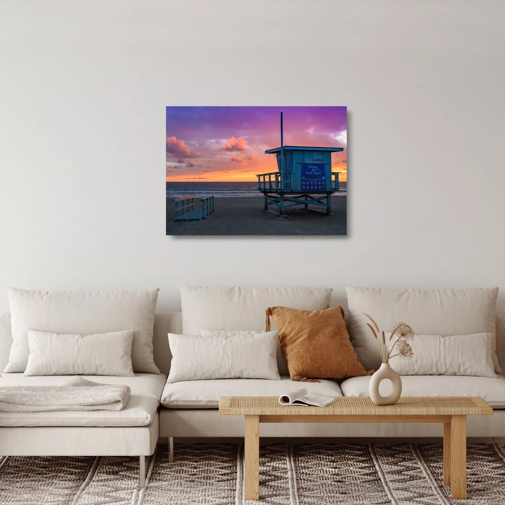 Obraz na szkle z plaży Santa Monica (70x50 cm)