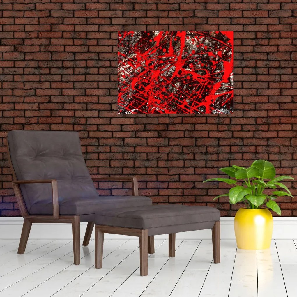 Obraz na szkle - Ekspresyjna abstrakcja (70x50 cm)