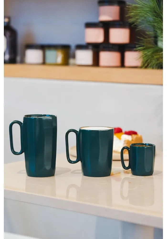 Ciemnozielone kamionkowe kubki zestaw 2 szt. 330 ml Fuori – Vialli Design