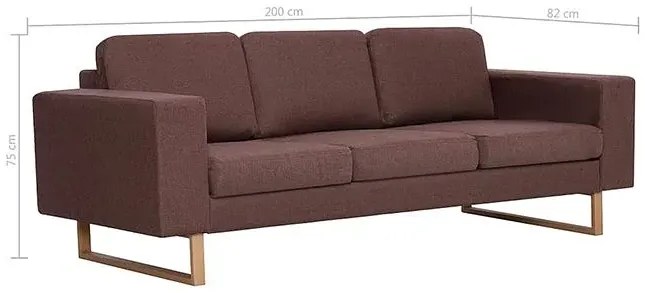 Elegancka trzyosobowa sofa Ladi 3X - brązowa