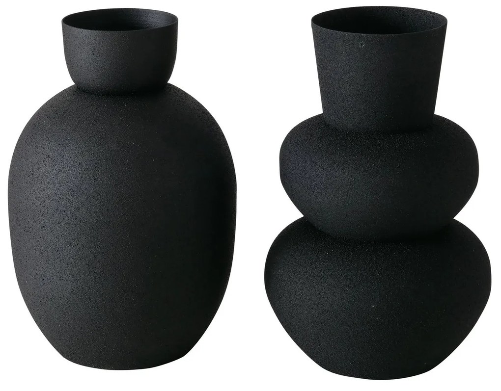 Czarny wazon metalowy MAYNAR, 17 cm